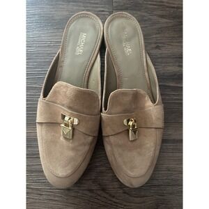 MICHAEL KORS Women's Tan Suede Moccasin Loafer Mule Flats Size 6.5
